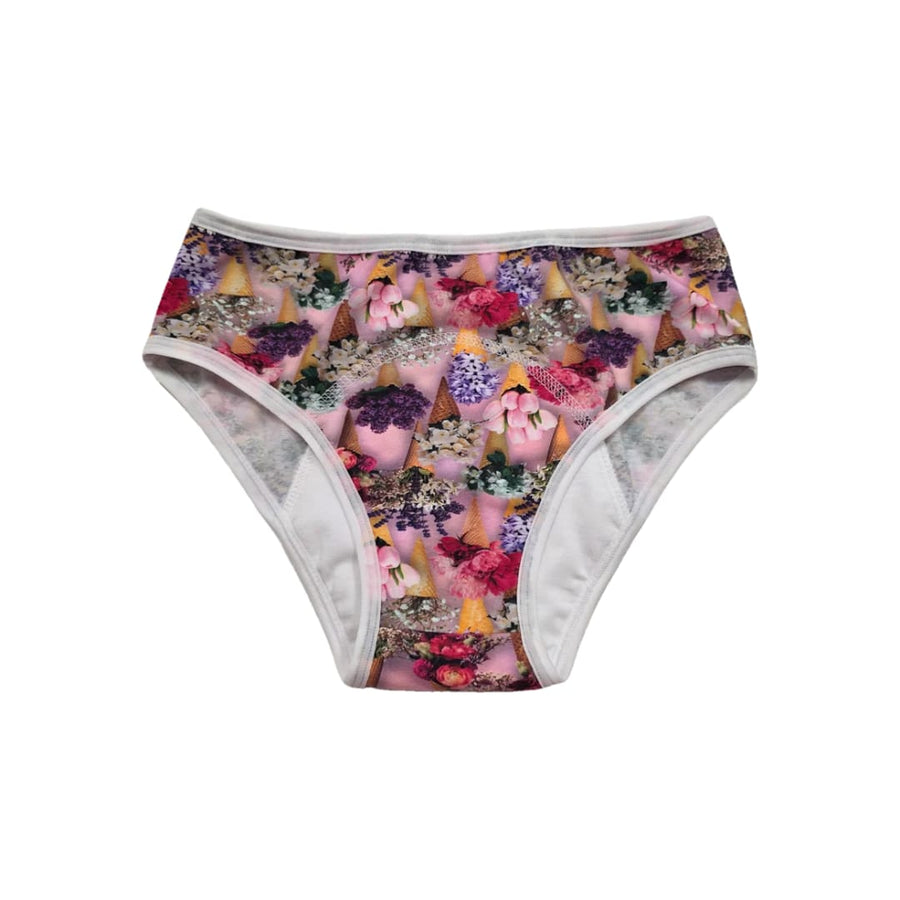 Menstrualne gaćice Sweetmess, šarene – cvijeće u kornetu
